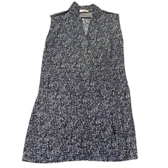 Sandro Paris Black White Speckled Wrap Front Tank Dress Women’s Size 8 - Picture 1 of 8